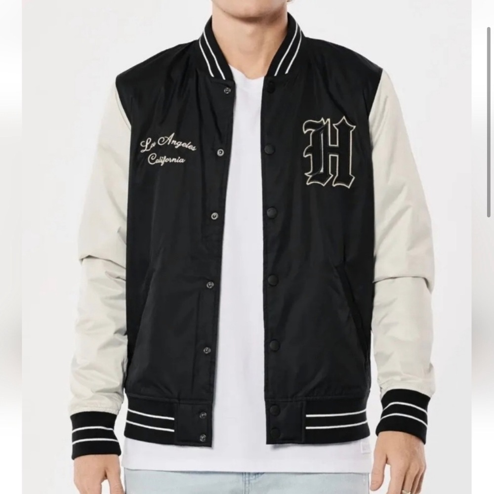 HOLLISTER Varsity Bomber Jacket *NEVER WORN*
